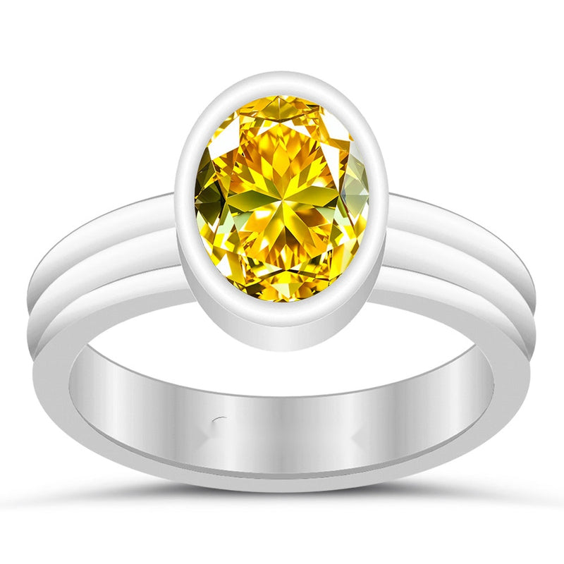 R20 Yellow Sapphire Silver Ring
