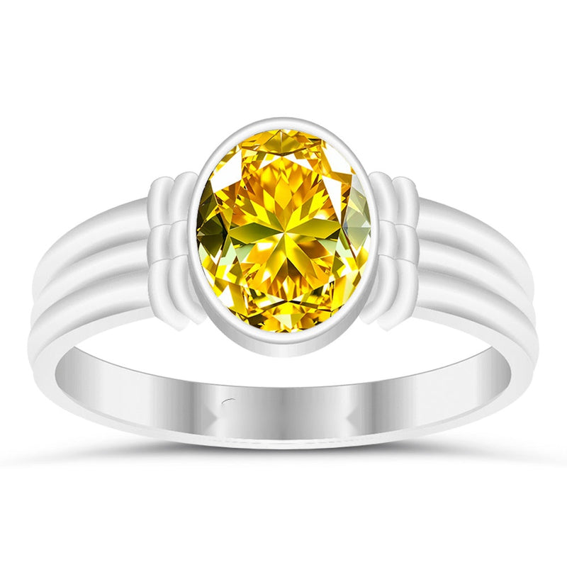 R22 Yellow Sapphire Silver Ring