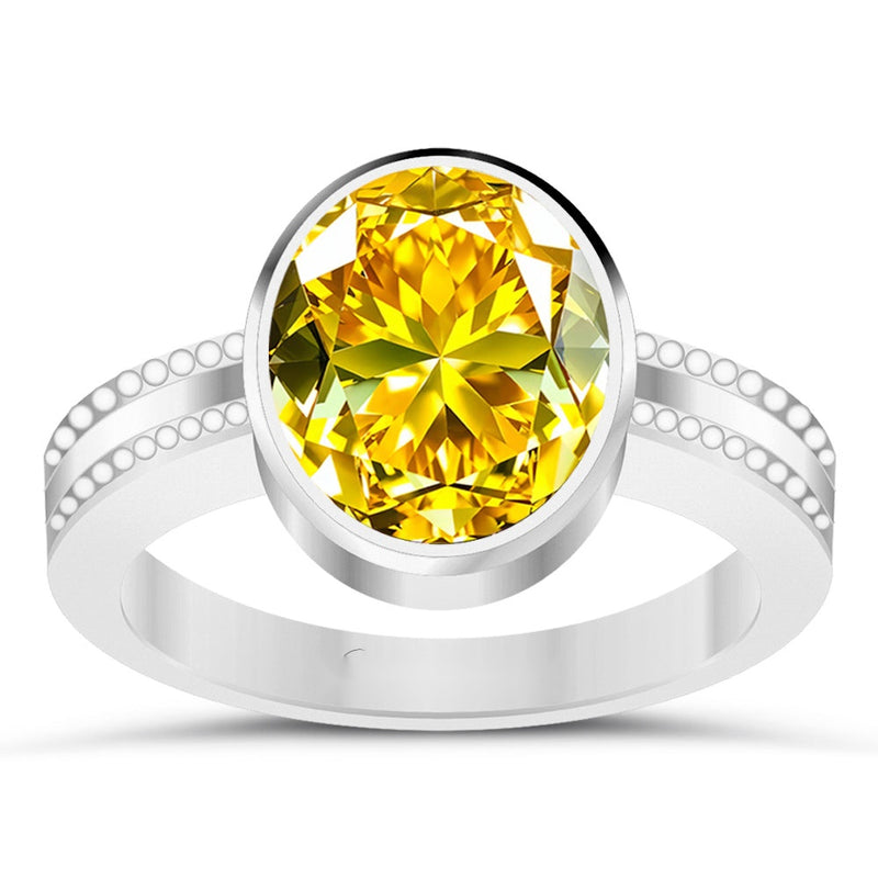 R25 Yellow Sapphire Silver Ring