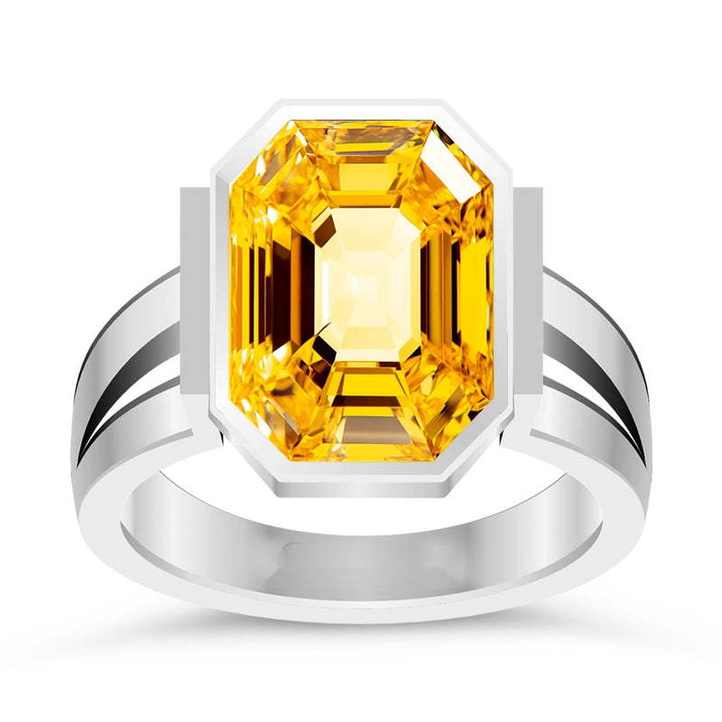 R50 Yellow Sapphire Silver Ring