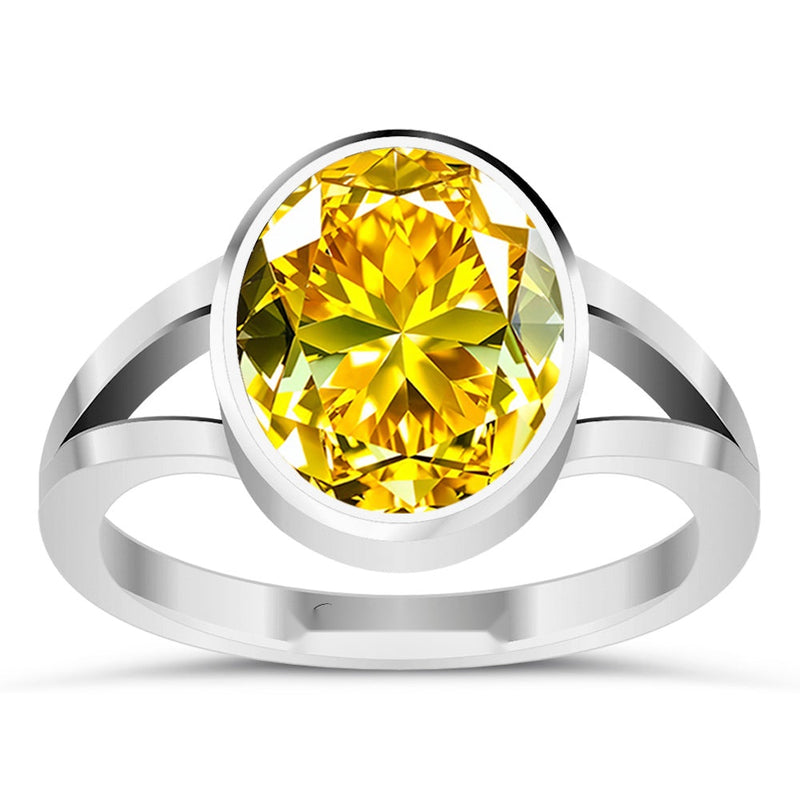R6 Yellow Sapphire Silver Ring