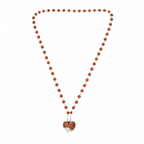 5 Mukhi Silver Rudraksha Mala - with Natural Gauri-Shankar Rudraksha Pendant