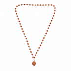 5 Mukhi Silver Rudraksha Mala - with Natural 5 Mukhi Rudraksha Pendant