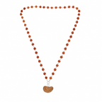 5 Mukhi Silver Rudraksha Mala - with Natural 1 Mukhi Rudraksha Pendant