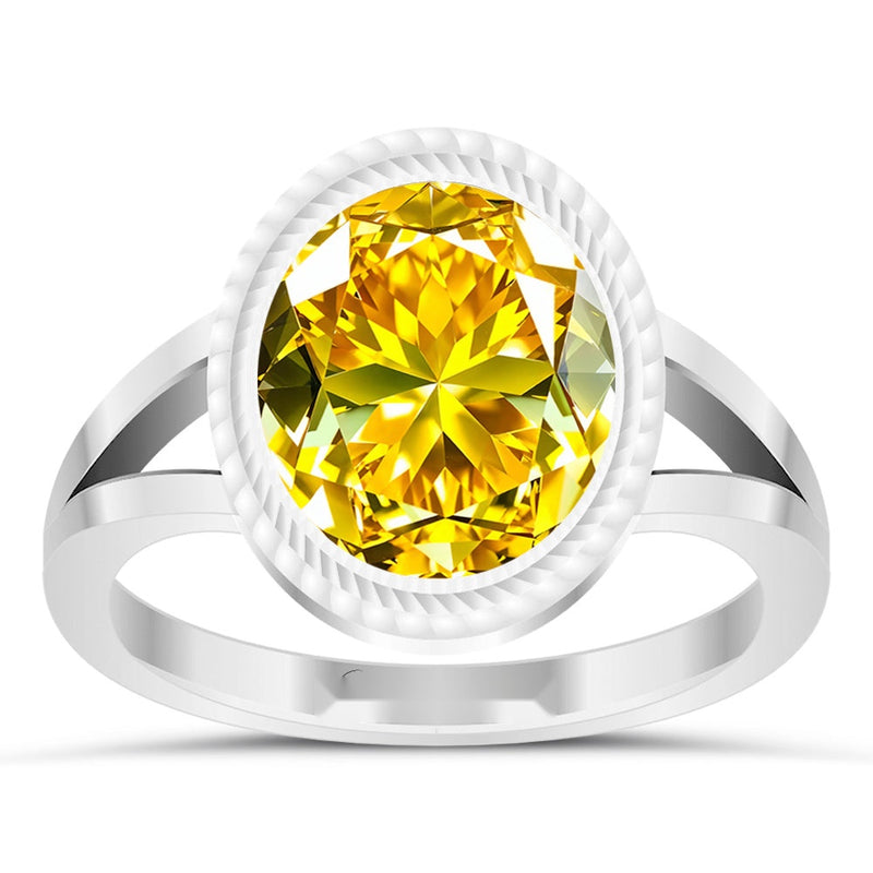 R19 Yellow Sapphire Silver Ring