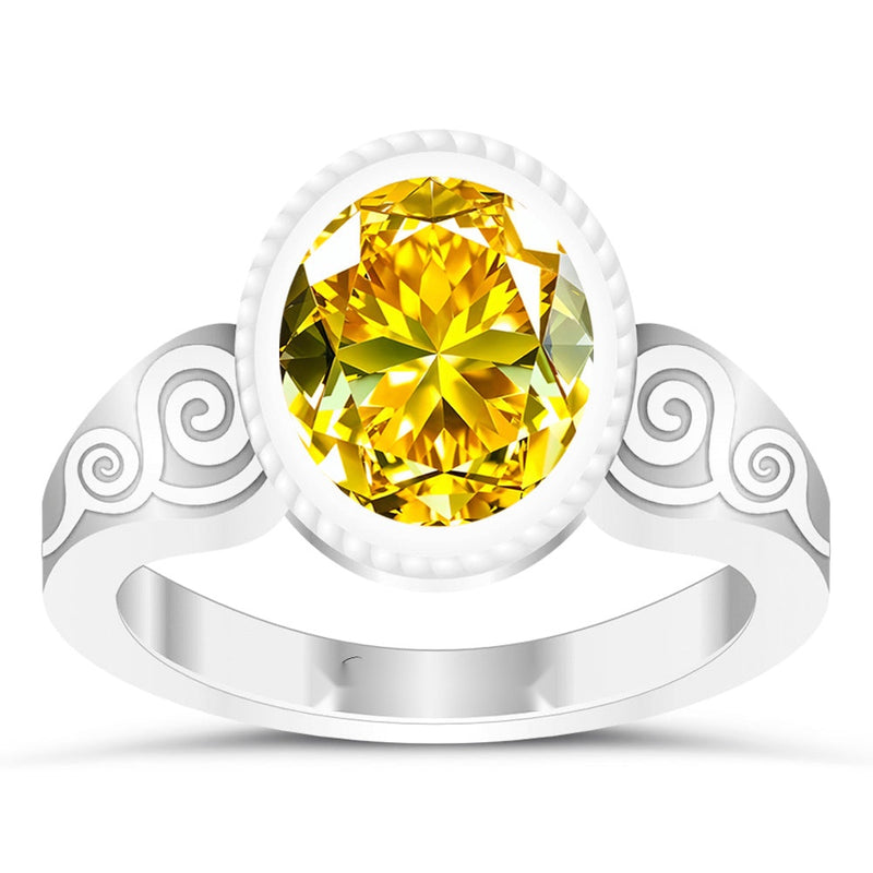 R21 Yellow Sapphire Silver Ring