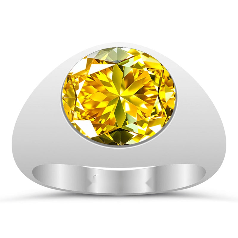 R28 Yellow Sapphire Silver Ring
