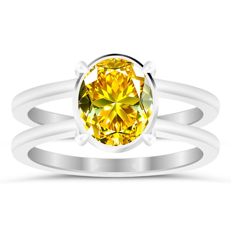 R32 Yellow Sapphire Silver Ring