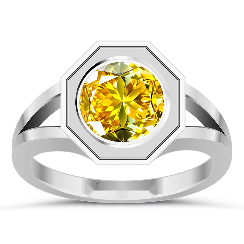 R34 Yellow Sapphire Silver Ring
