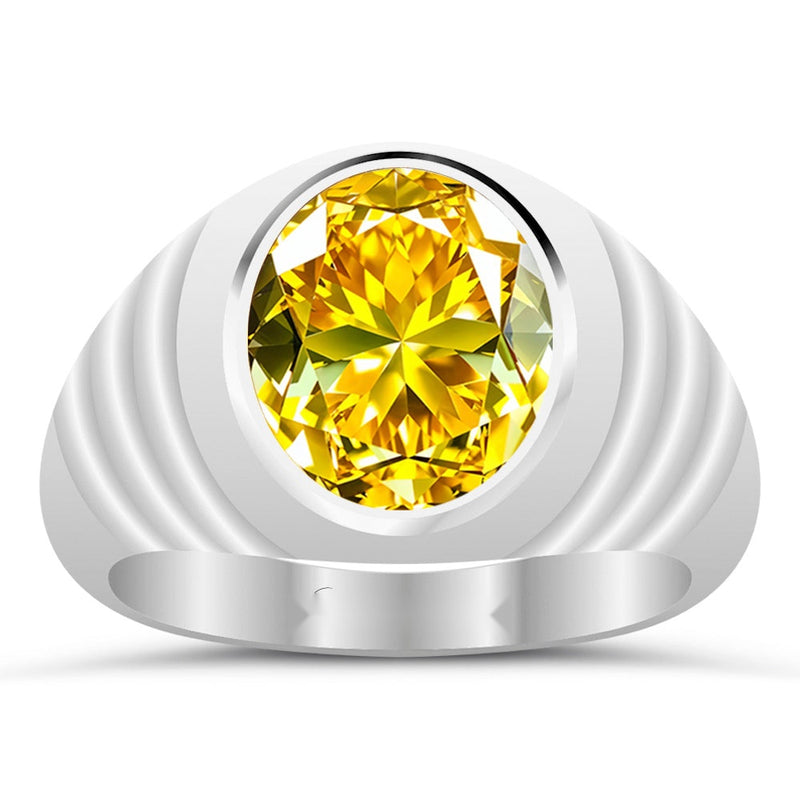 R35 Yellow Sapphire Silver Ring