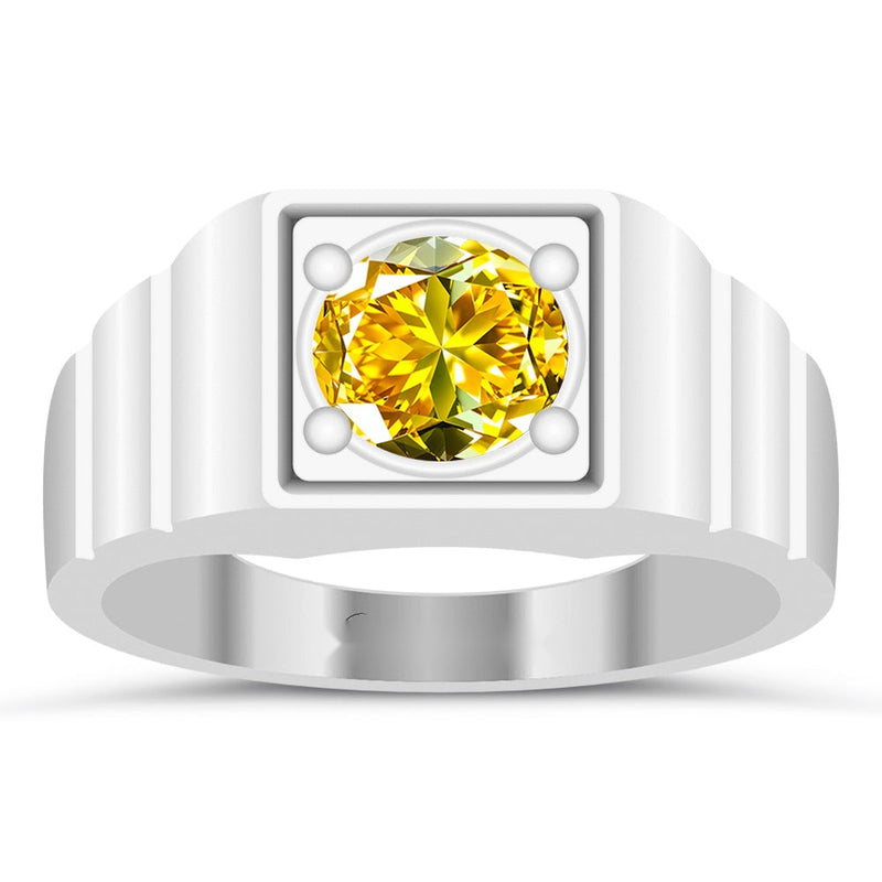 R36 Yellow Sapphire Silver Ring