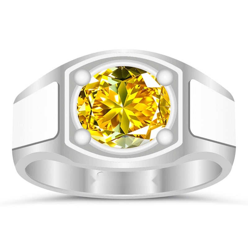 R37 Yellow Sapphire Silver Ring