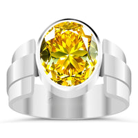 R38 Yellow Sapphire Silver Ring
