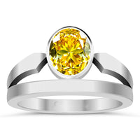 R43 Yellow Sapphire Silver Ring