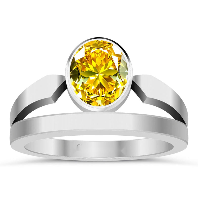 R43 Yellow Sapphire Silver Ring