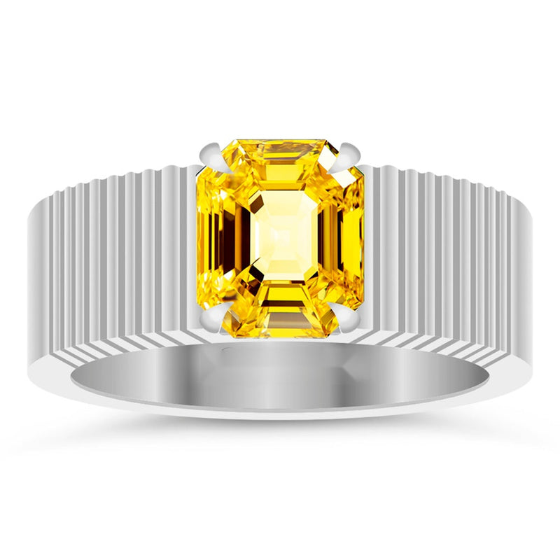R45 Yellow Sapphire Silver Ring