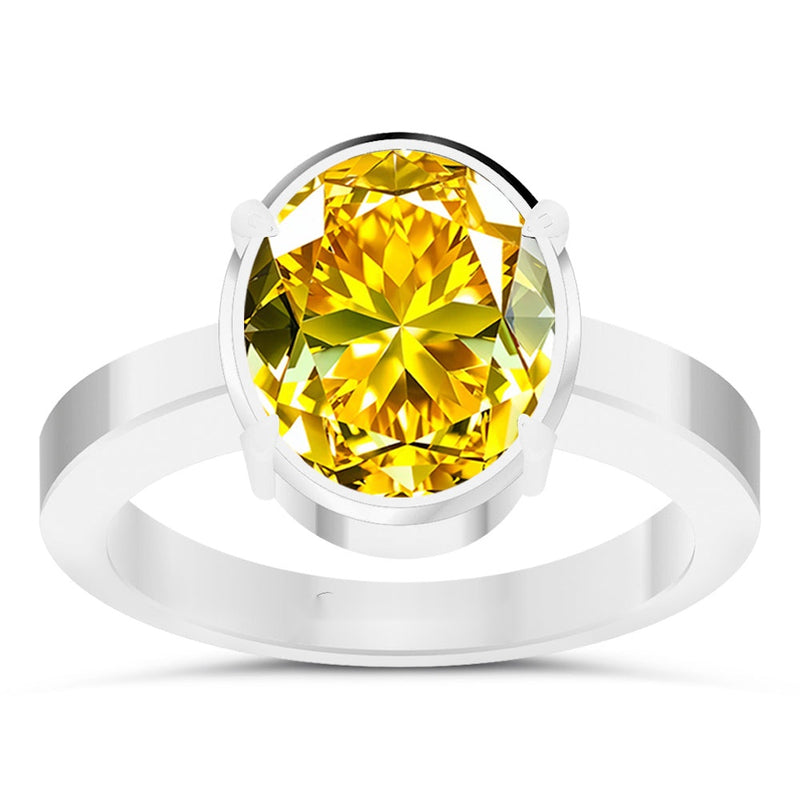 R4 Yellow Sapphire Silver Ring