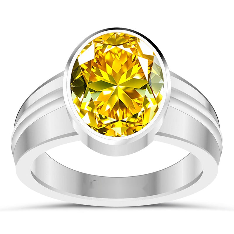 R7 Yellow Sapphire Silver Ring
