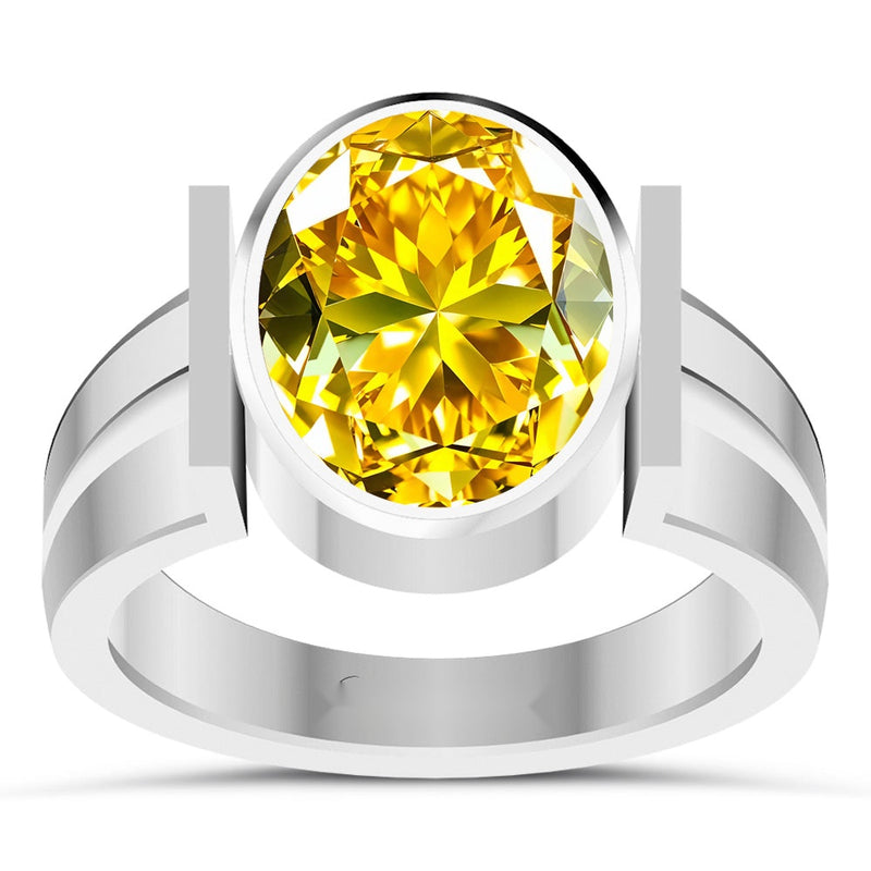 R8 Yellow Sapphire Silver Ring