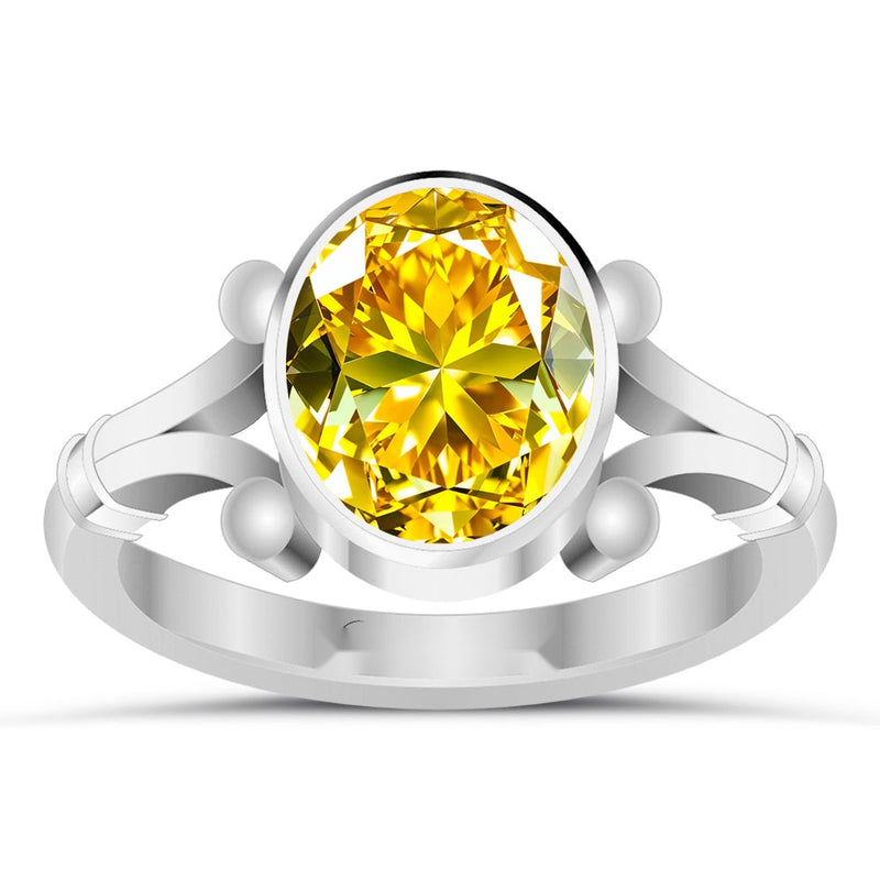 R9 Yellow Sapphire Silver Ring